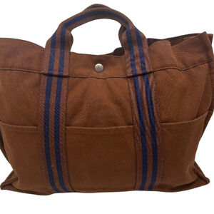 Hermès Fourre Tout Brown Canvas Tote Bag